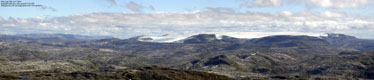 Hallingskarvet and Hardangerjokulen seen from Vassfjora (302KB)
